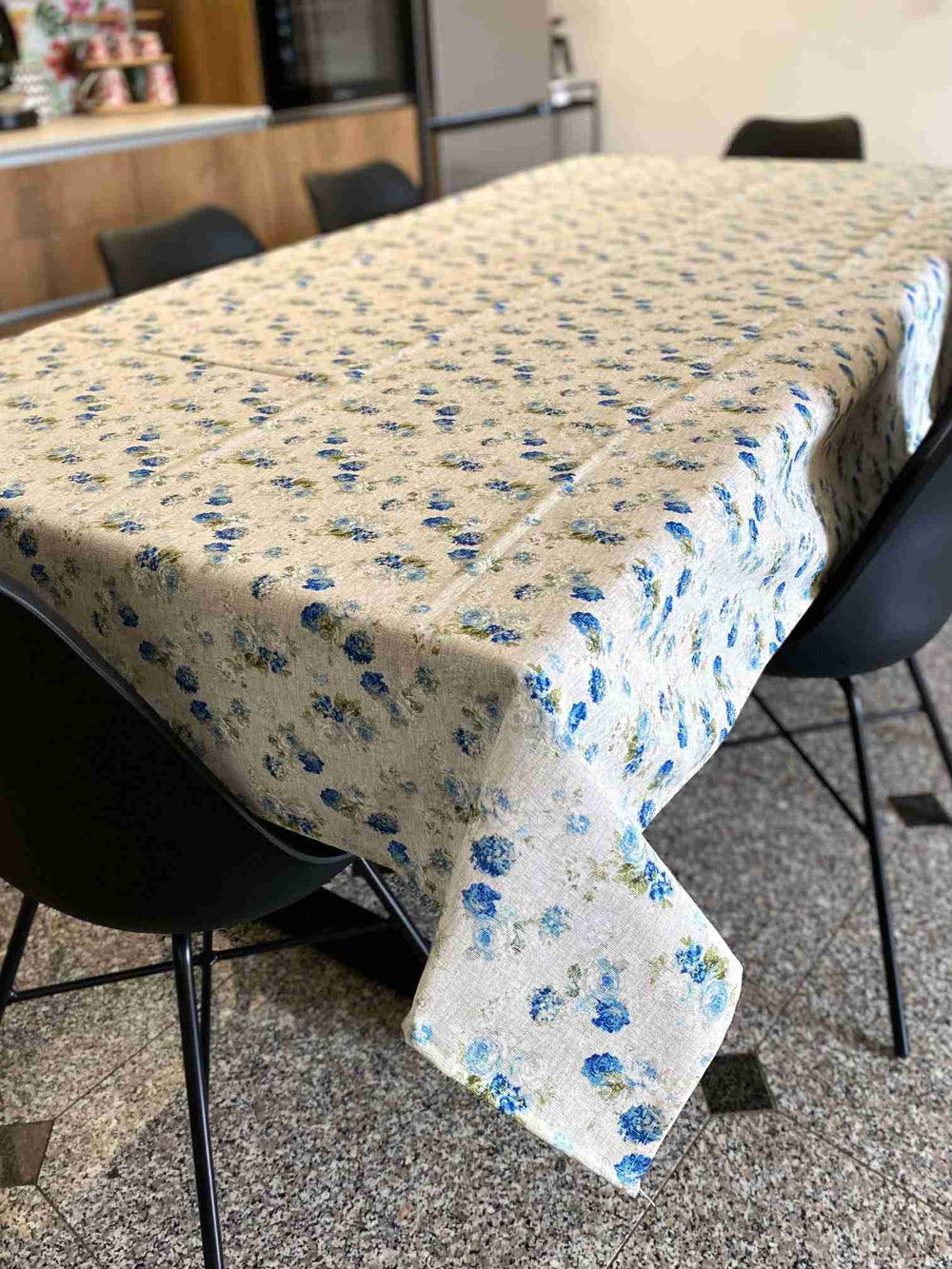 Tovaglia da tavola fantasia floreal blu