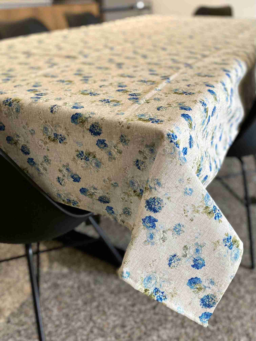 Tovaglia da tavola fantasia floreal blu