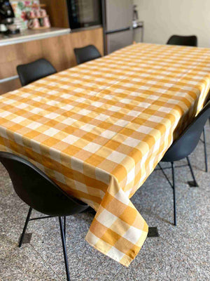 Tovaglia da tavola fantasia quadrettato giallo