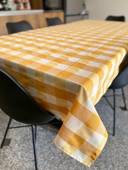 Tovaglia da tavola fantasia quadrettato giallo