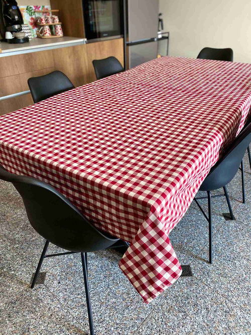 Tovaglia da tavola fantasia quadrettato rosso