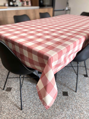 Tovaglia da tavola fantasia quadrettato grande rosa