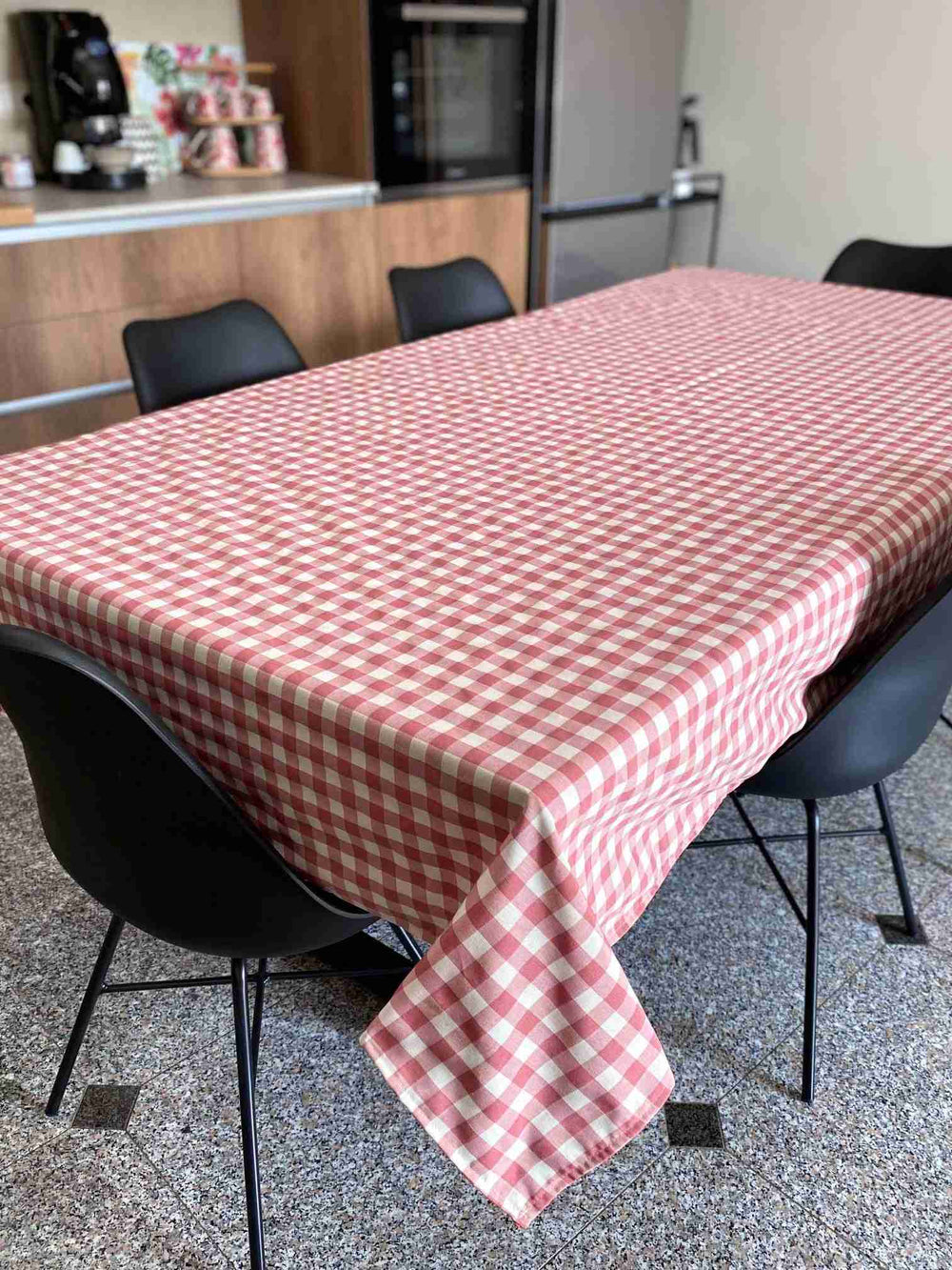 Tovaglia da tavola fantasia quadrettato rosa