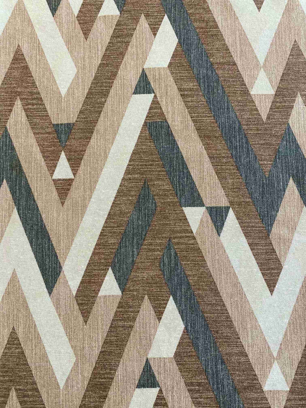 Tovaglia da tavola fantasia ZIG-ZAG tortora