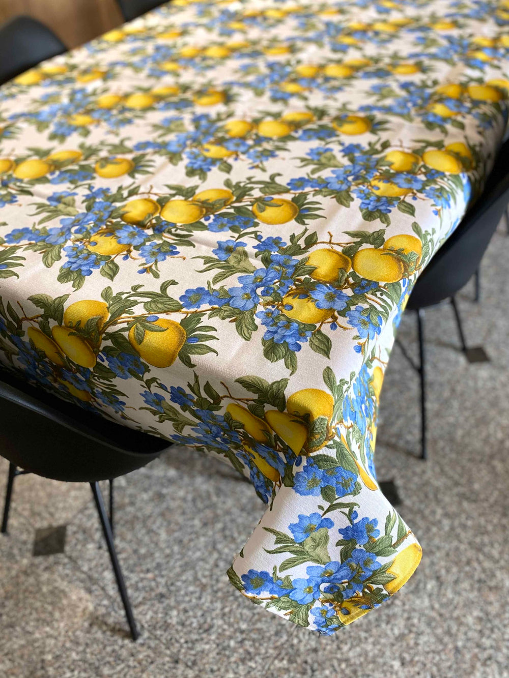 Tovaglia da tavola fantasia limoni blu