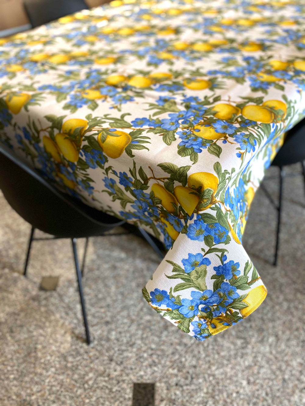 Tovaglia da tavola fantasia limoni blu