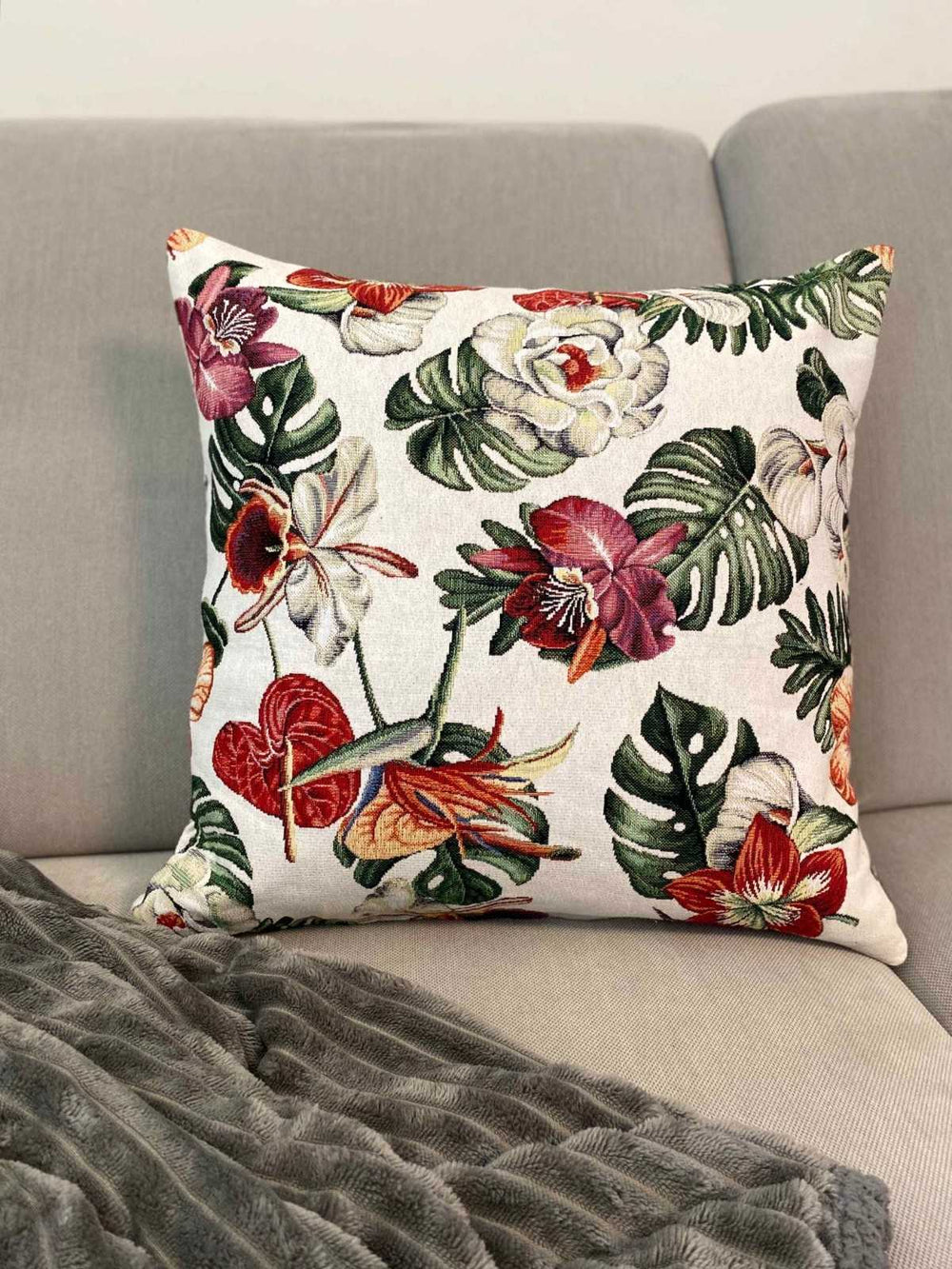 Cuscino arredo fantasia gobelin tropicale