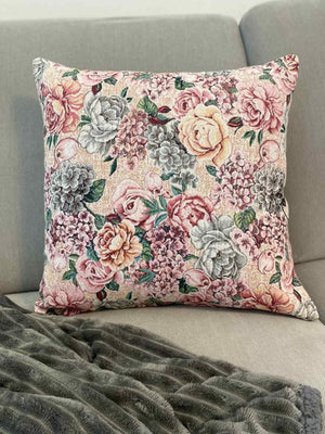 Cuscino arredo fantasia gobelin floreale - rosa