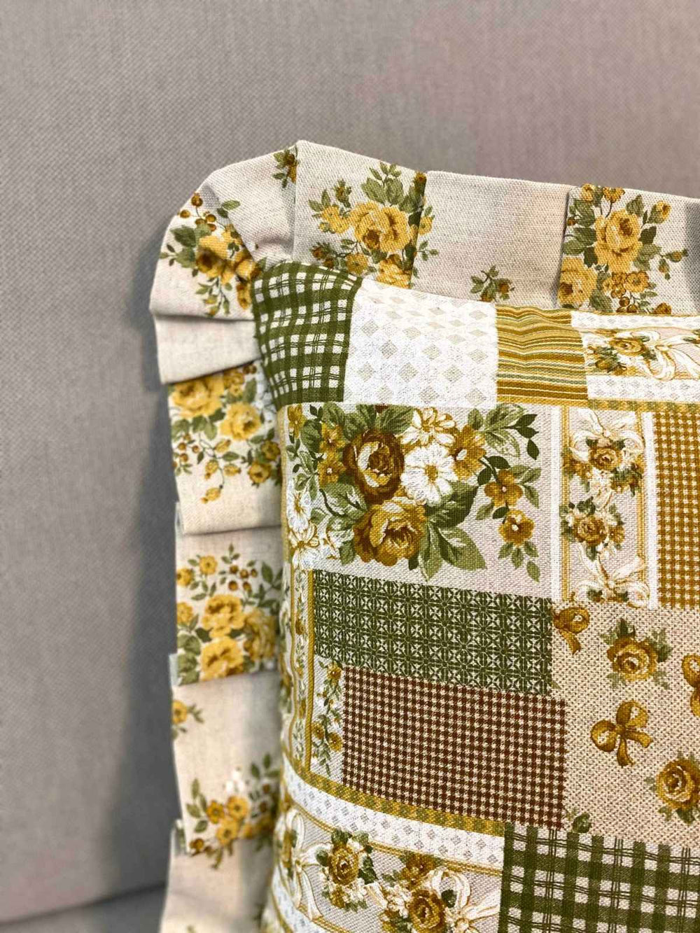 Cuscino arredo romantic fantasia PATCHWORK - verde