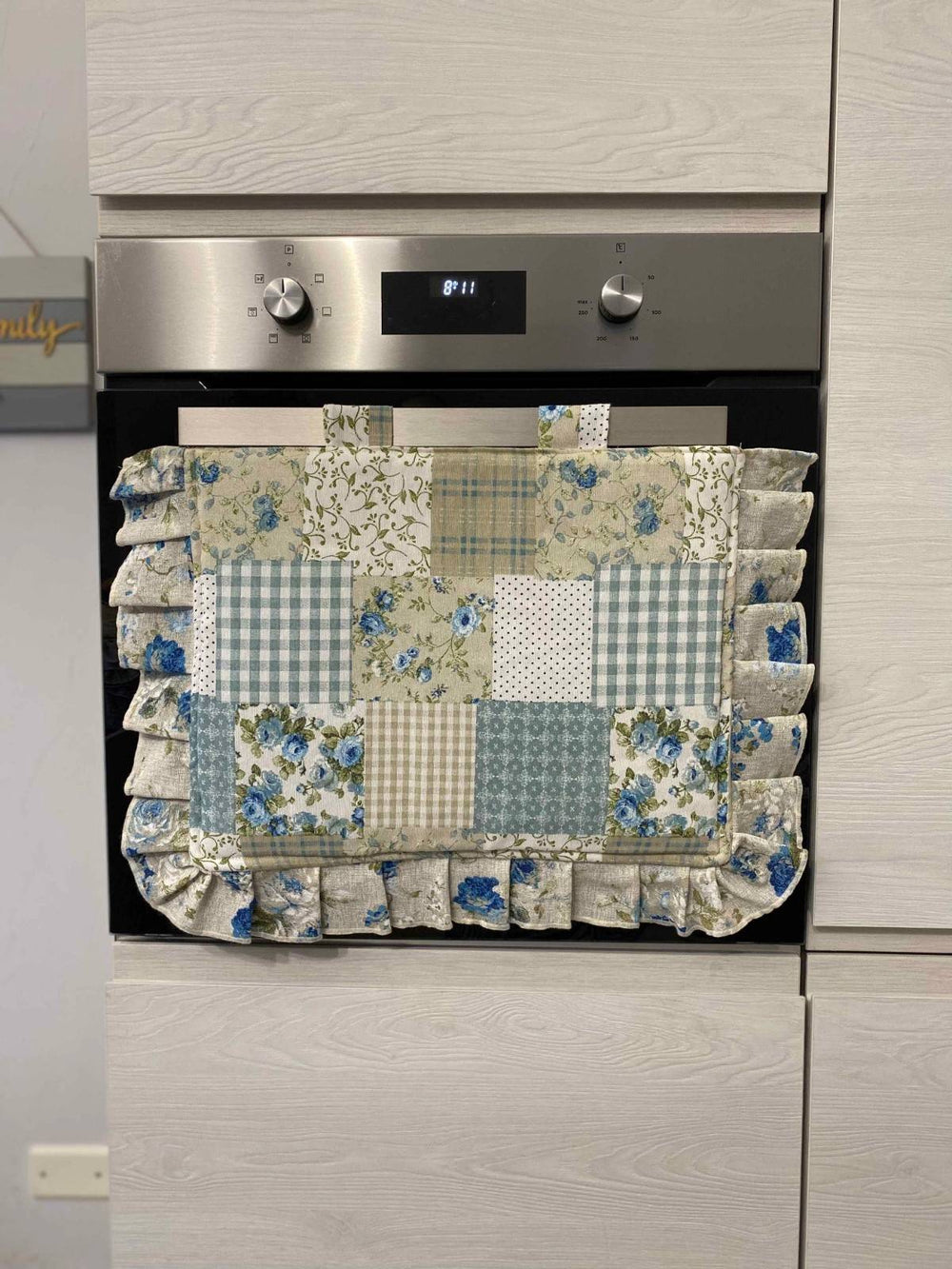 Copriforno fantasia PATCHWORK - azzurro
