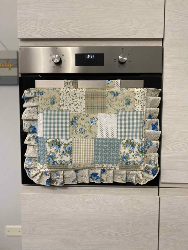 Copriforno fantasia PATCHWORK - azzurro