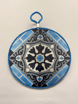 Sottopentola maiolica in ceramica blu