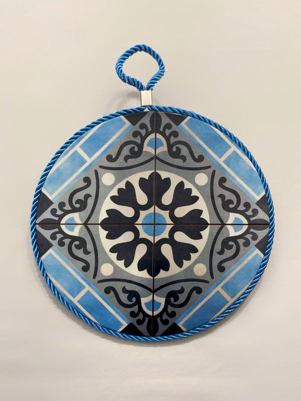 Sottopentola maiolica in ceramica blu