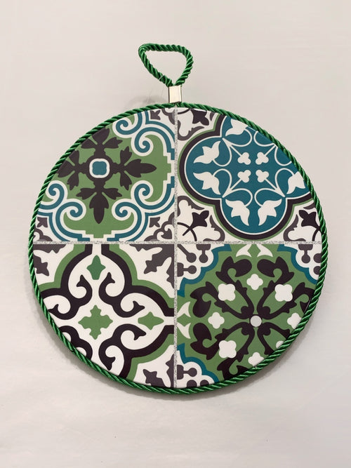 Sottopentola maiolica in ceramica verde