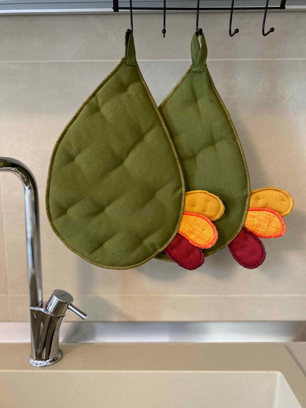 Coppia presina decorativa pala di fico d'india