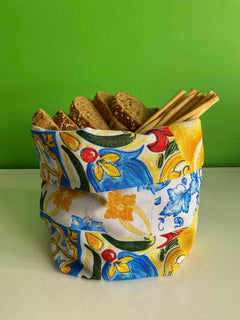 Portapane/Portacialde fantasia AMALFI - blu