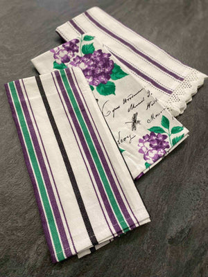 Set 3 pezzi strofinacci cotone in tinto filo