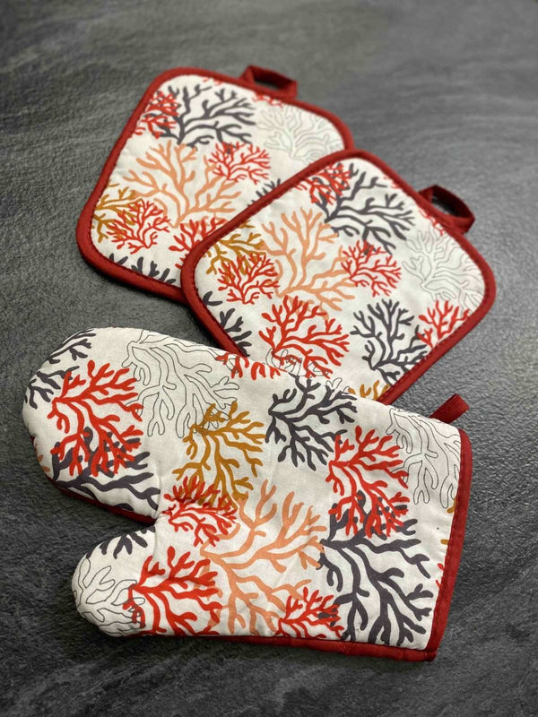Set 5 pezzi (2presine+guantone+2strofinacci spugna)