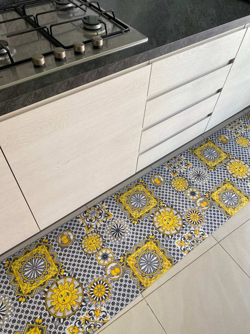 Passatoia cucina fantasia maiolica sole