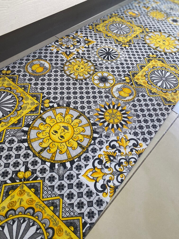 Passatoia cucina fantasia maiolica sole
