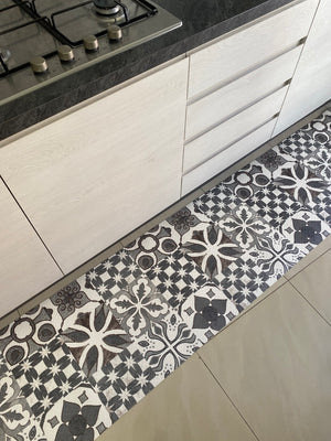 Passatoia cucina fantasia maiolica grigio antracite