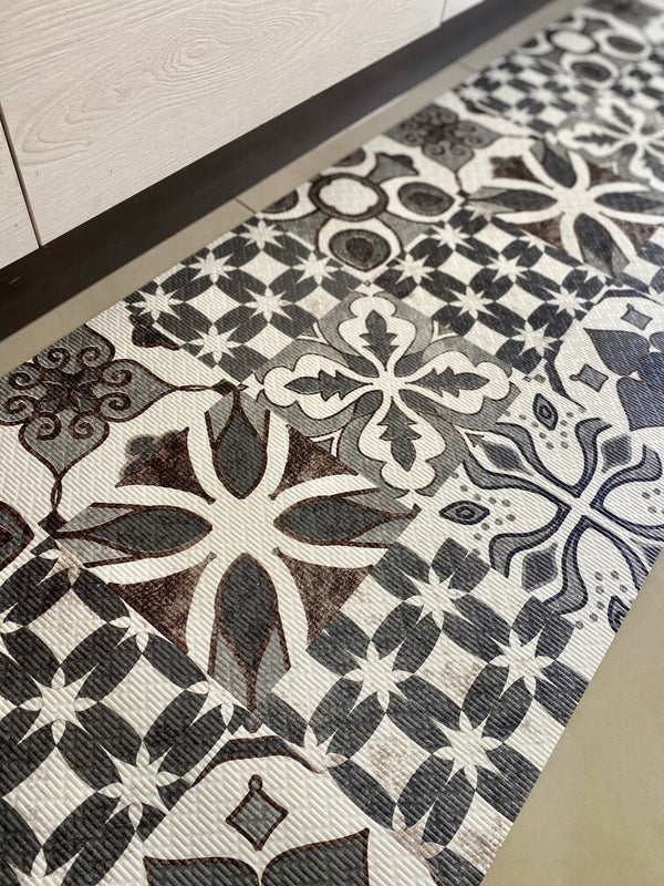 Passatoia cucina fantasia maiolica grigio antracite