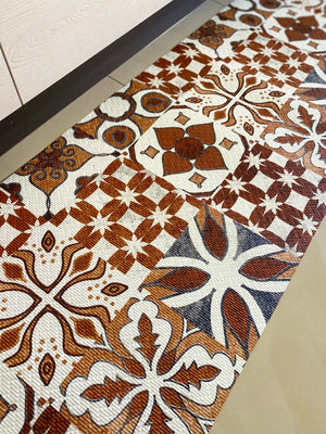 Passatoia cucina fantasia maiolica terracotta
