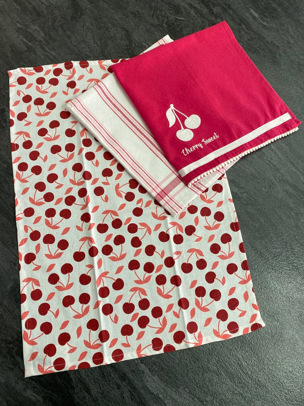 Set 3 pezzi strofinacci cotone