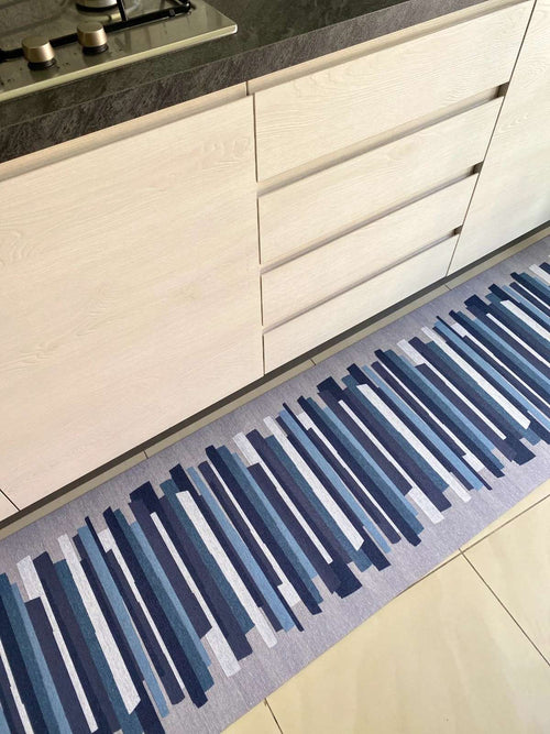 Passatoia cucina fantasia SINFONIA blu