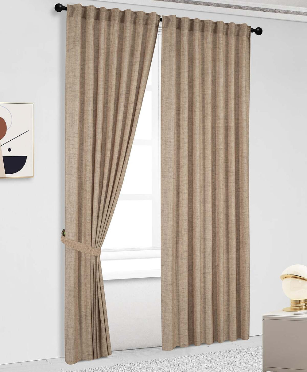 Tenda effetto lino LEROY con passanti posteriori